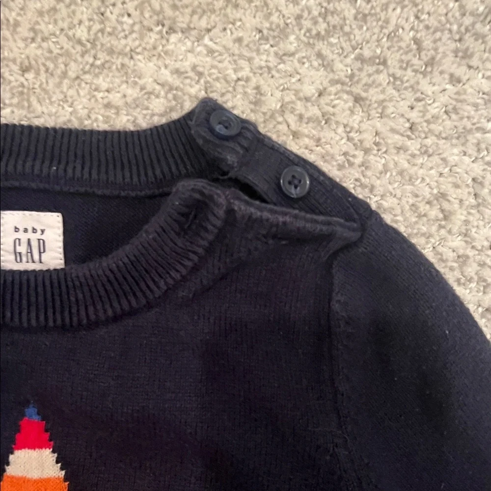 Baby gap Navy Knit Sweater with Striped Star (12-18 months)